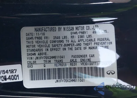 2017 Infiniti Q60 3.0T Red Sport 400 from USA, damaged, VIN JN1FV7EK2HM611041